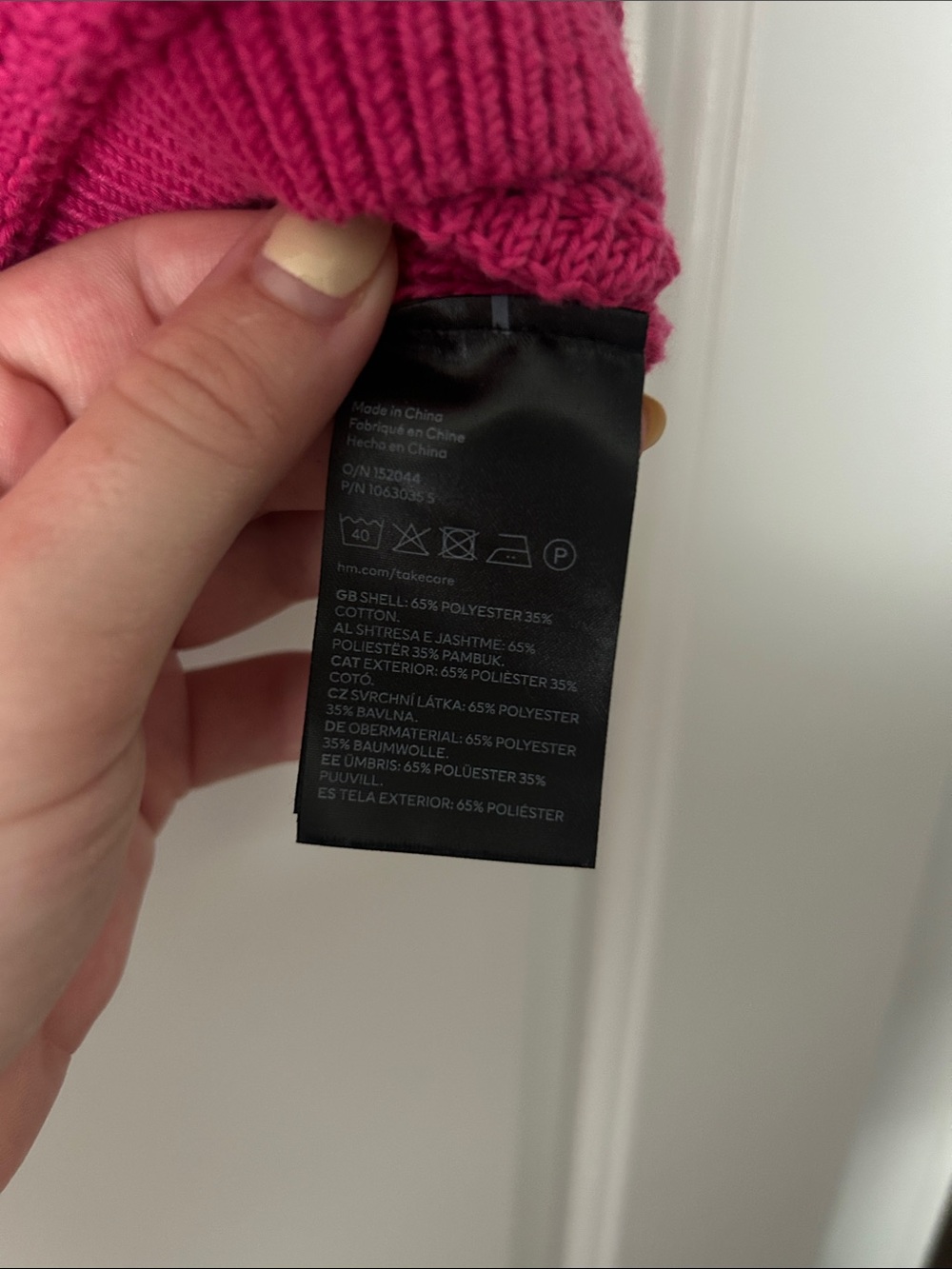 H&M Ruffled Knit Pointelle Top Cerise - Picture 4 of 5